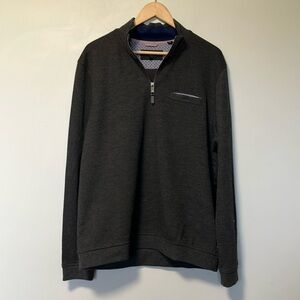 Ted Baker Men's Charcoal Grey Quarter-Zip Sweater